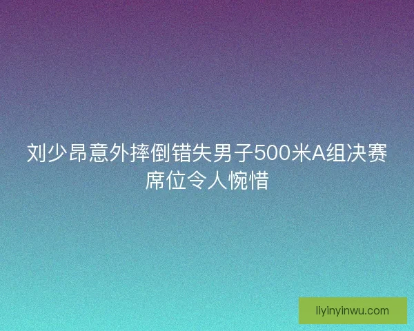 刘少昂意外摔倒错失男子500米A组决赛席位令人惋惜